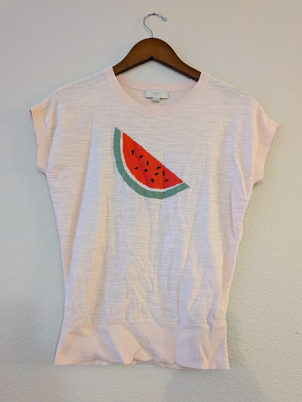 LOFT Pink Watermelon Knit Top
